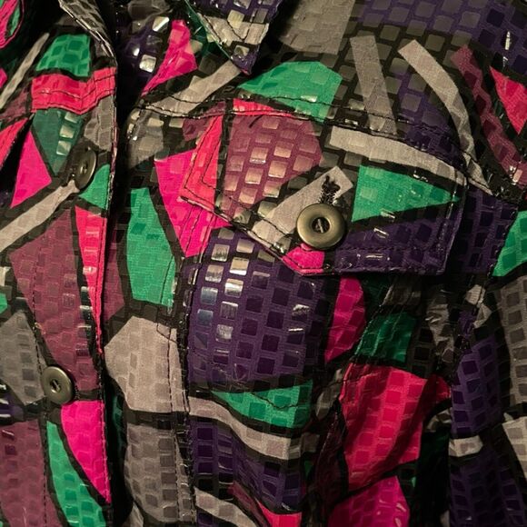 Ruby Rd Sequined Color Blocked Long Sleeve Patchwork Artsy Boho Button Jacket 12 - Picture 4 of 8